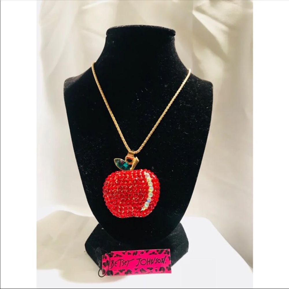 Authentic Betsey Johnson apple necklace